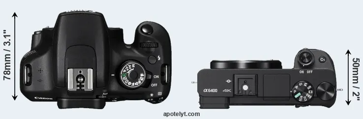 Compare 1200D versus A6400 top
