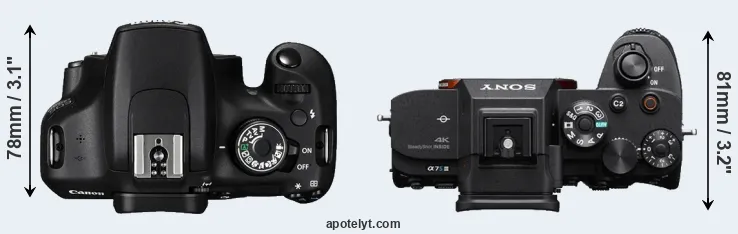 Compare 1200D versus A7S III top