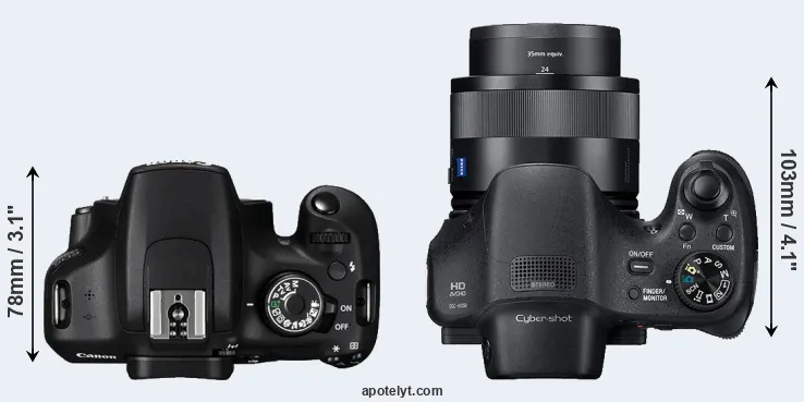Compare 1200D versus HX350 top