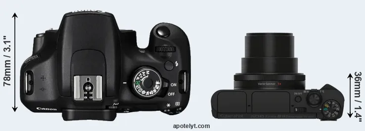 Compare 1200D versus HX90V top