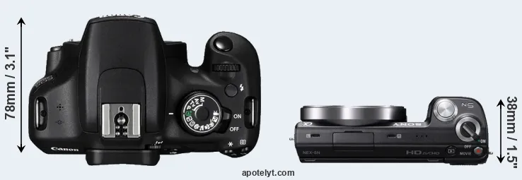 Compare 1200D versus NEX-5N top