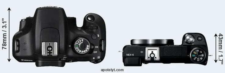 Compare 1200D versus NEX-6 top