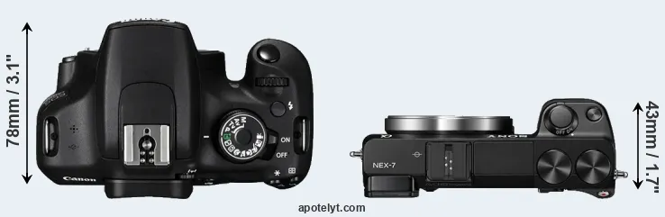 Compare 1200D versus NEX-7 top