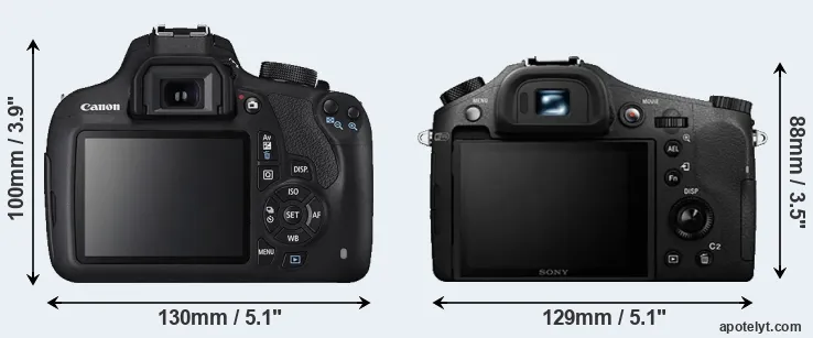 Comparison 1200D or RX10 II rear