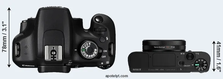 Compare 1200D versus RX100 IV top