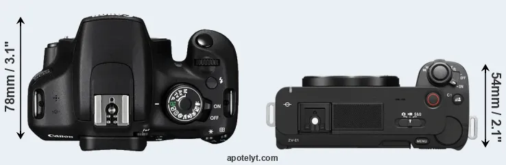 Compare 1200D versus ZV-E1 top
