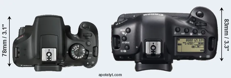 Compare 1300D versus 1DX top