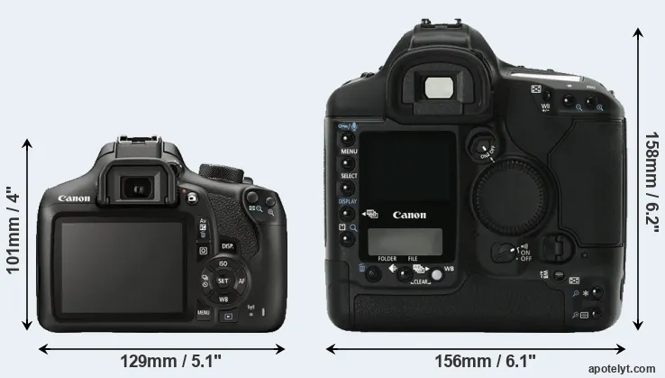 Comparison 1300D or 1Ds Mark II rear