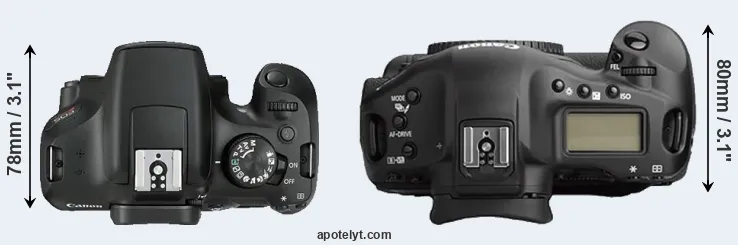 Compare 1300D versus 1Ds Mark II top