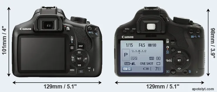 Comparison 1300D or 500D rear