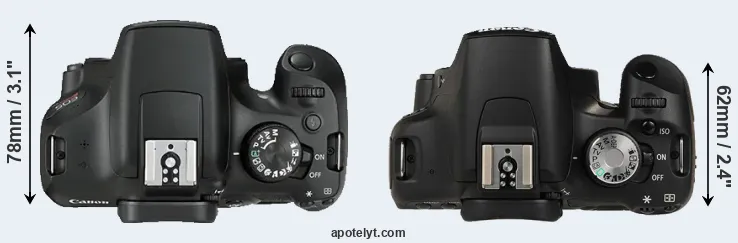 Compare 1300D versus 500D top