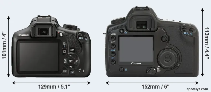 Comparison 1300D or 5D rear