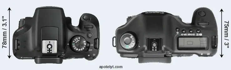 Compare 1300D versus 5D top