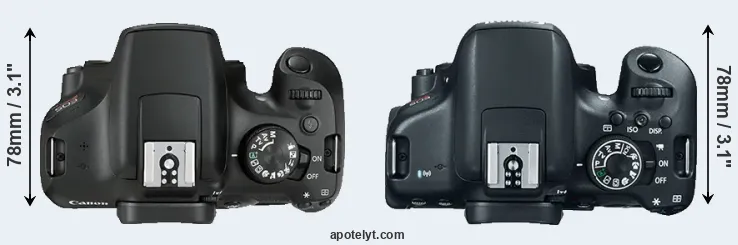 Compare 1300D versus 750D top
