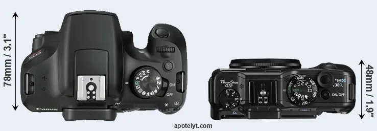 Compare 1300D versus G12 top