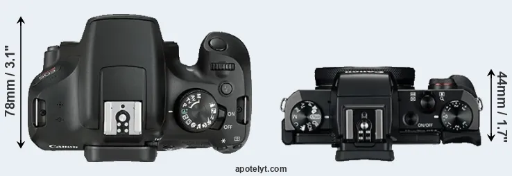 Compare 1300D versus G5X top