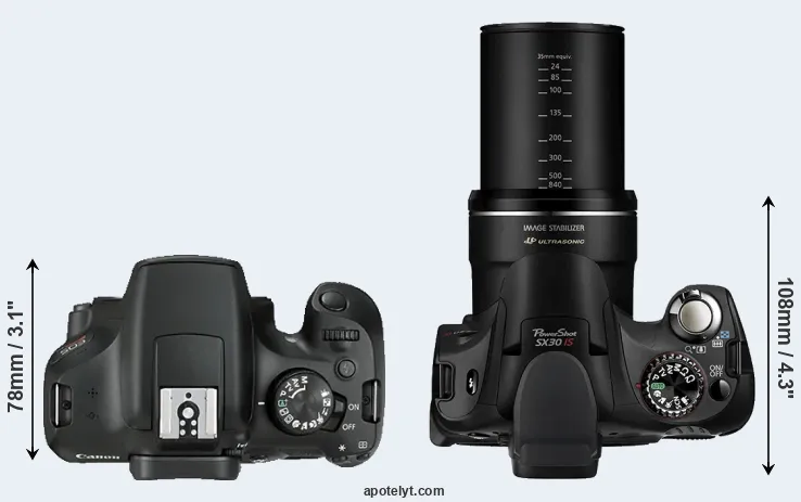 Compare 1300D versus SX30 top