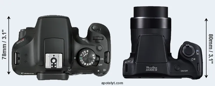 Compare 1300D versus SX400 top
