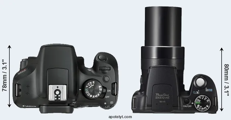 Compare 1300D versus SX510 top