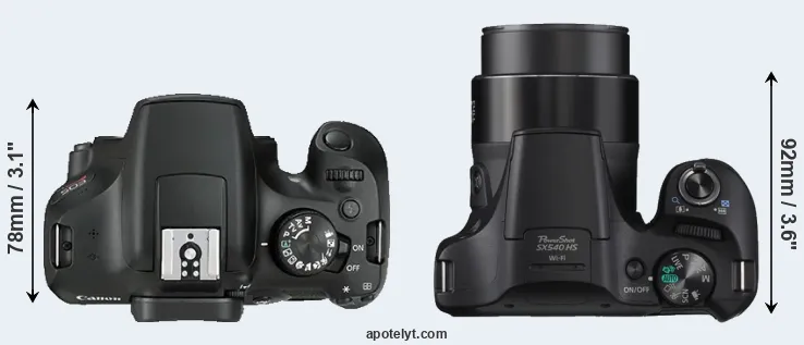 Compare 1300D versus SX540 top