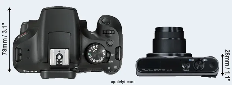 Compare 1300D versus SX620 top