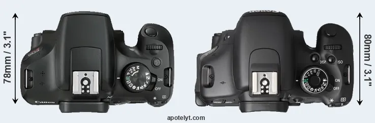Compare 1300D versus T3i top