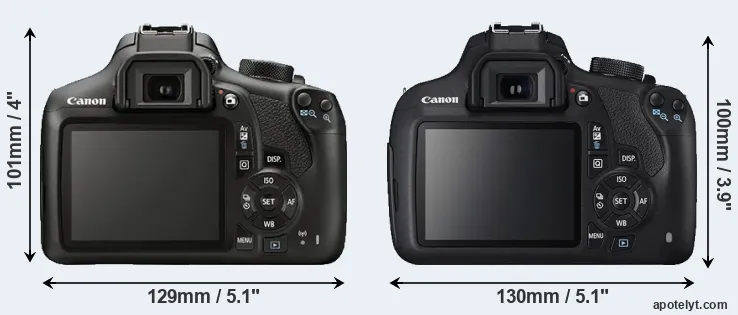 Comparison 1300D or T5 rear