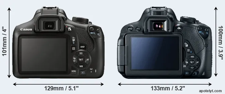 Comparison 1300D or T5i rear