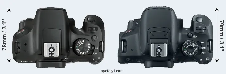Compare 1300D versus T5i top