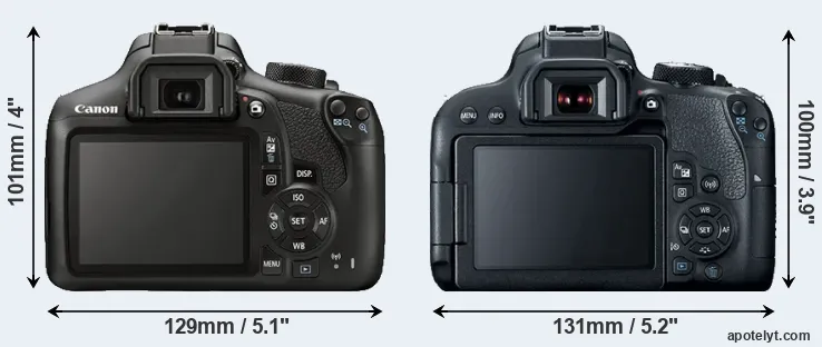 Comparison 1300D or T7i rear