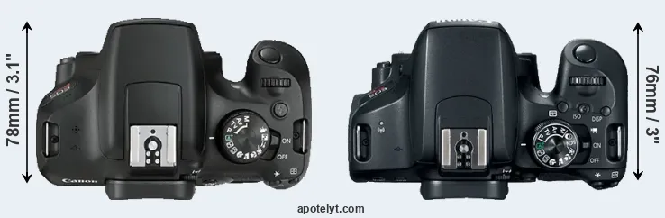 Compare 1300D versus T7i top