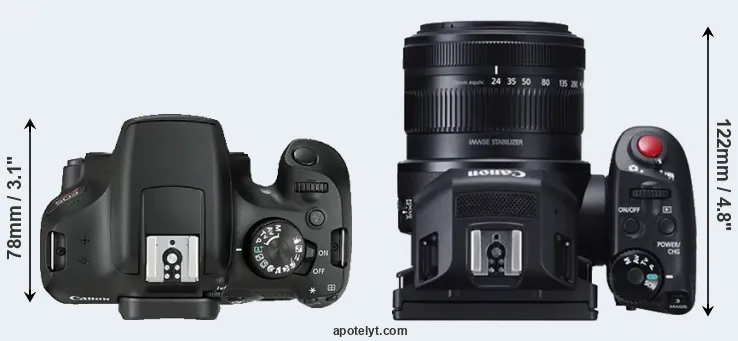 Compare 1300D versus XC10 top