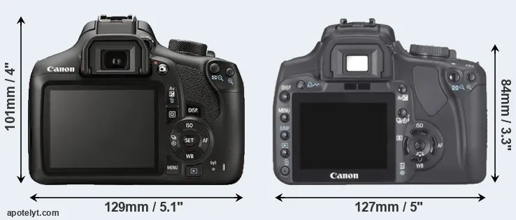 Comparison 1300D or XTi rear
