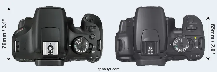 Compare 1300D versus XTi top