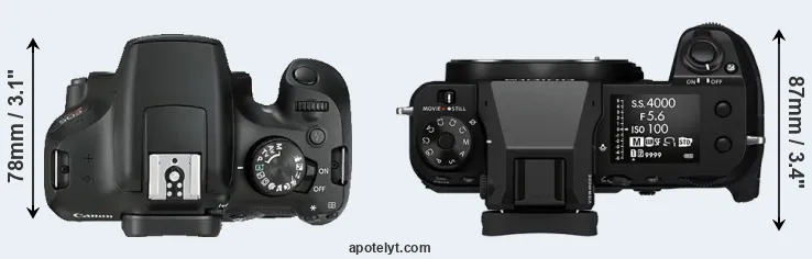 Compare 1300D versus GFX 100S top