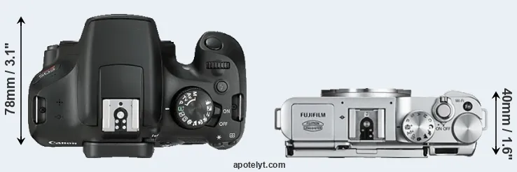 Compare 1300D versus X-A2 top