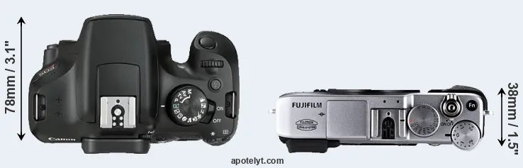 Compare 1300D versus X-E1 top