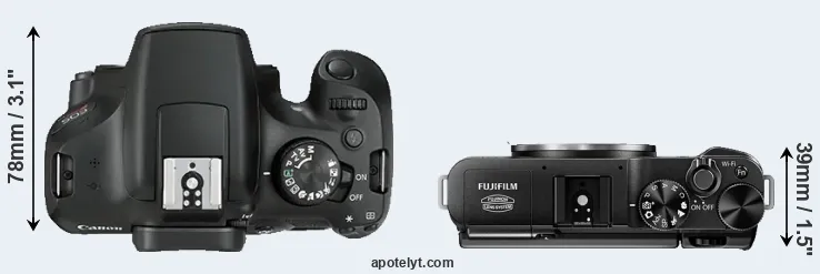 Compare 1300D versus X-M1 top