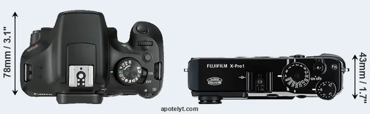 Compare 1300D versus X-Pro1 top