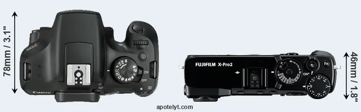 Compare 1300D versus X-Pro2 top