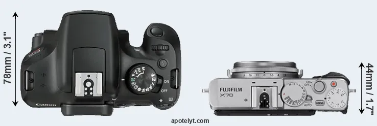 Compare 1300D versus X70 top