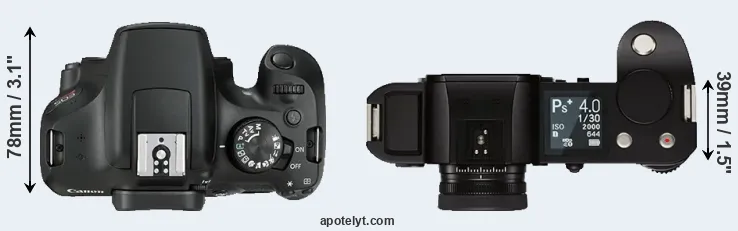 Compare 1300D versus Leica SL top