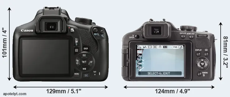Comparison 1300D or V-LUX 3 rear