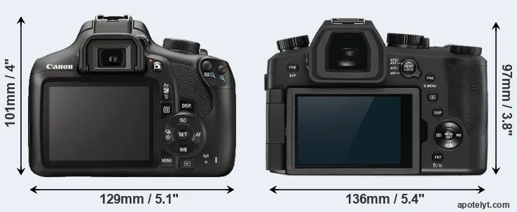 Comparison 1300D or V-LUX 5 rear