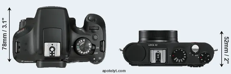 Compare 1300D versus X2 top