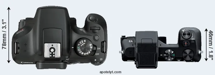 Compare 1300D versus V2 top