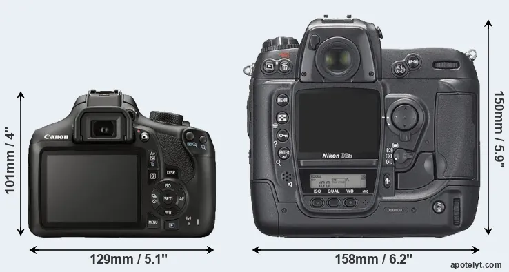 Comparison 1300D or D2Xs rear