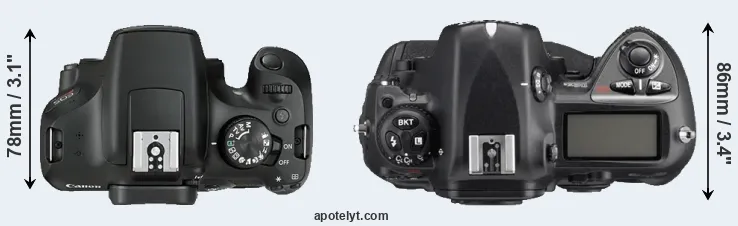 Compare 1300D versus D2Xs top