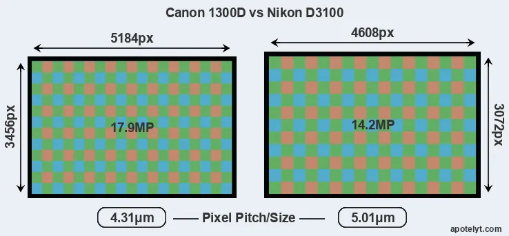 1300D versus D3100 MP