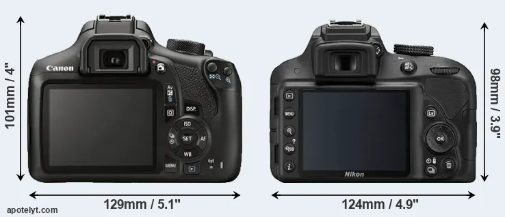 Comparison 1300D or D3300 rear